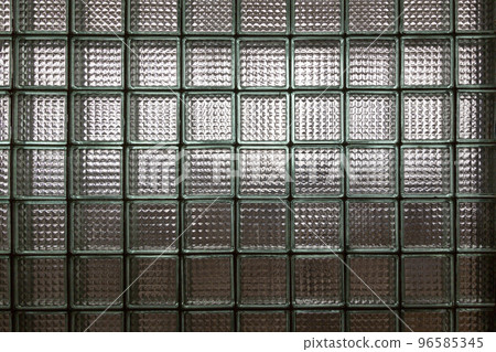 Background of large square-shaped glass blocks 96585345