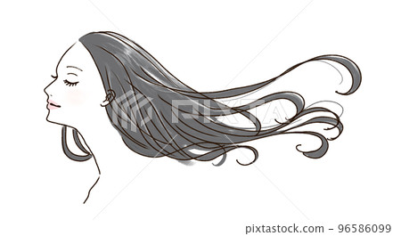 long flowing black hair 96586099