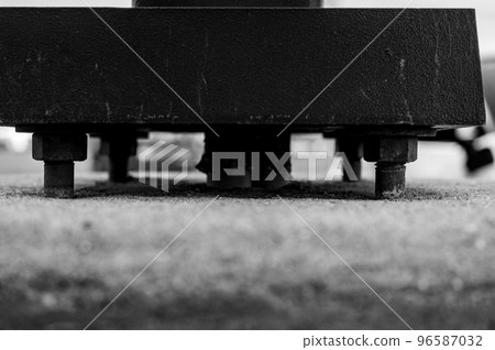 Structural support on concrete with gap to main plate and anchor bolts Structural support on concrete with gap to main plate and anchor bolts 96587032