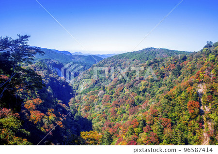 Autumn leaves of Narukogawa Valley Autumn leaves of Narukogawa Valley 96587414