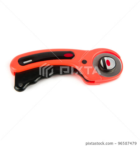 Rotary knife for patchwork isolated on white . 96587479