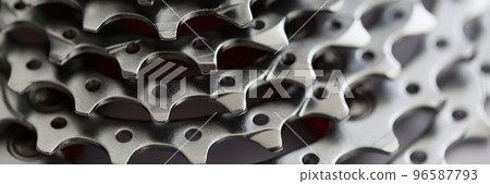 Bicycle roller chain, part of vehicle that transfer power from pedals to drive Bicycle roller chain, part of vehicle that transfer power from pedals to drive 96587793