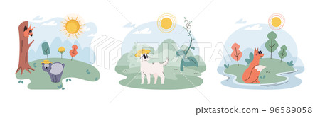 Climate change concept. Global warming metaphor. Temperature rising animal extinction. Environment Day 96589058