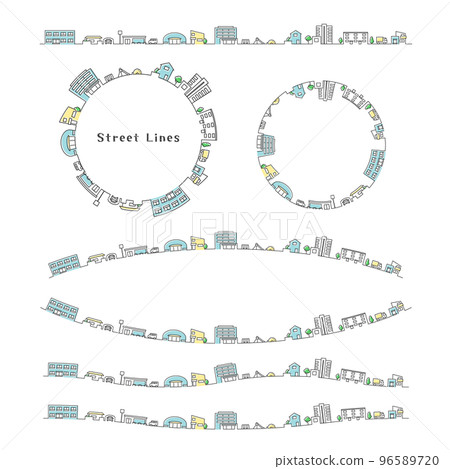 Townscape line town decoration frame Townscape line town decoration frame 96589720