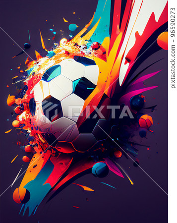 Colorful abstract soccer background. Soccer poster. Football background. Football poster 96590273