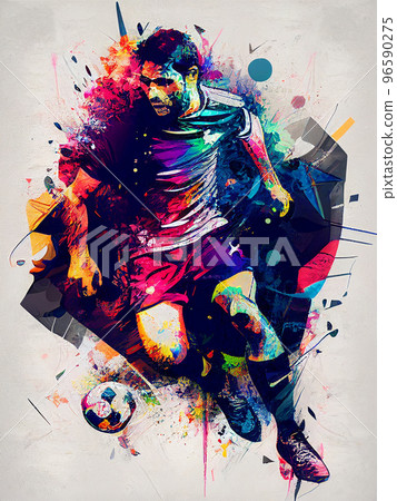 Colorful abstract soccer background. Soccer poster. Football background. Football poster Colorful abstract soccer background. Soccer poster. Football background. Football poster 96590275