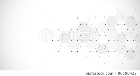 Illustration of geometric abstract background with hexagons pattern 96590422