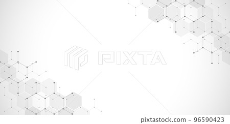Illustration of geometric abstract background with hexagons pattern 96590423