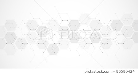 Illustration of geometric abstract background with hexagons pattern 96590424