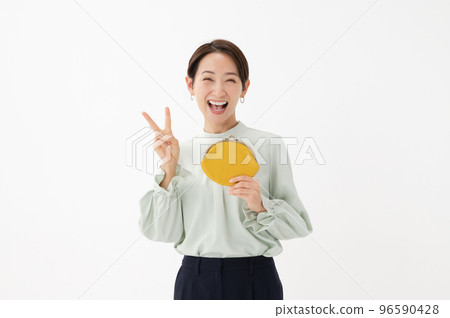 Purse peace woman white background 96590428
