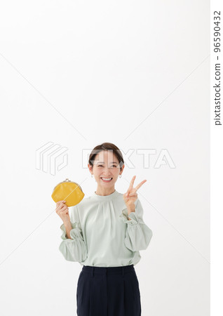 Purse peace woman white background Purse peace woman white background 96590432