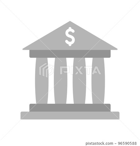 Bank building facade, university or government institution isolated on white background. Bank building facade, university or government institution isolated on white background. 96590588