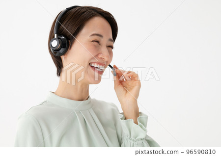 耳機女白底 耳機女白底 96590810