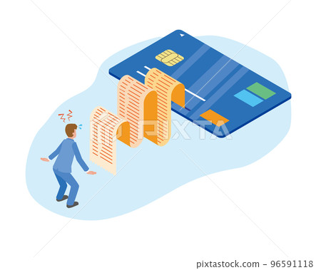 A man surprised by the amount of his credit card bill A man surprised by the amount of his credit card bill 96591118