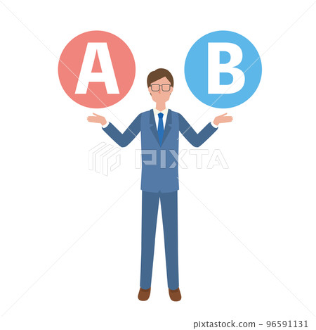 Choice of A and B and businessman Choice of A and B and businessman 96591131