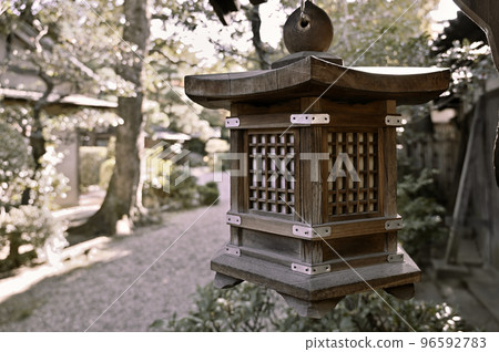 A wooden hanging lantern near the north gate of Shokoso (Nishio City, Aichi Prefecture) 96592783