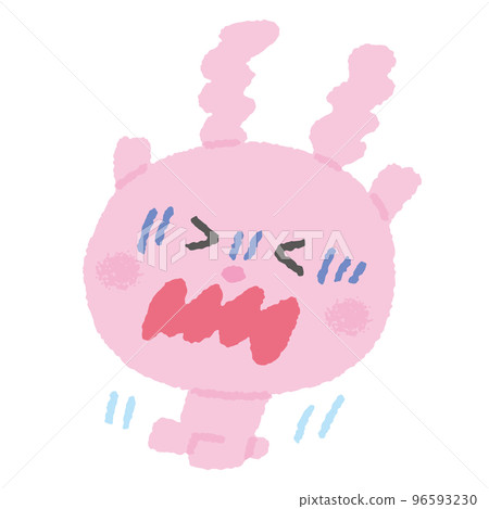 Surprised rabbit jumping up Surprised rabbit jumping up 96593230