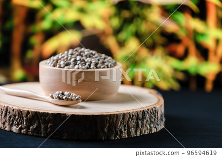 Legalized cannabis concept for medical and healthcare purpose shown by hemp seed 96594619