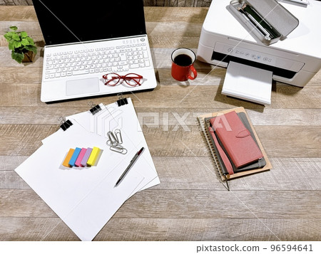 Business image Women's desk paper work Business image Women's desk paper work 96594641