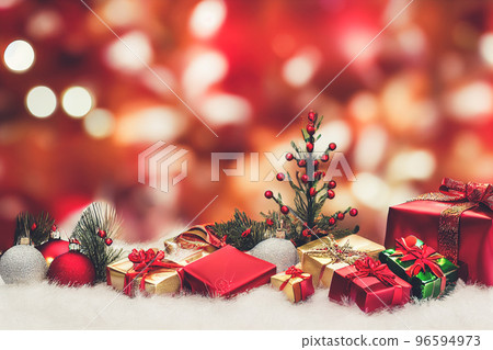Christmas festival decoration with gift boxes pile spectacular christmas tree Christmas festival decoration with gift boxes pile spectacular christmas tree 96594973