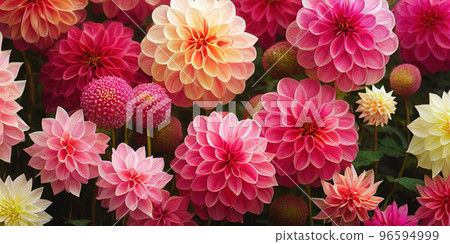 Dahlia flower banquet beautiful spectacular flower arrangement background 96594999