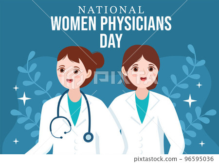National Women Physicians Day on February 3 to Honor Female Doctors Across the Country in Flat Cartoon Hand Drawn Templates Illustration 96595036