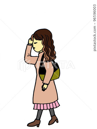 穿著冬裝上下班的長發女人 穿著冬裝上下班的長發女人 96596003