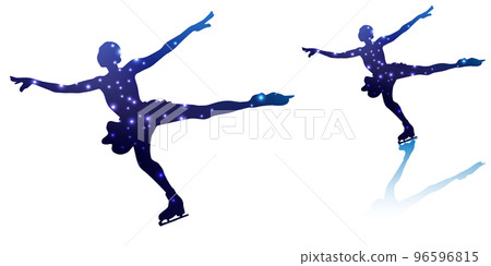 女子花樣滑冰剪影（落地/閃光版） 96596815