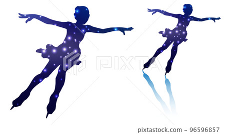 Women's figure skater silhouette (skating glitter version) 96596857