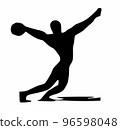 Fitness company logo, athlete with ball 96598048