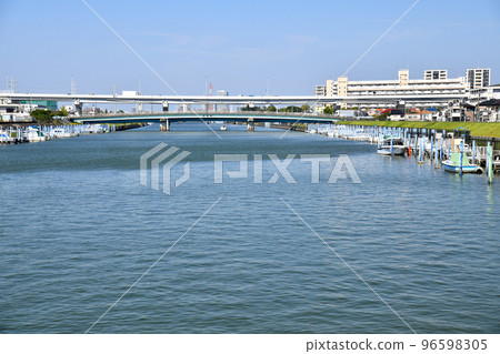 春江橋/新中川上游/面向南椿橋（東京都江戶川區）[2022年10月] 96598305