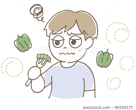 Child who hates vegetables (with background) Child who hates vegetables (with background) 96598375