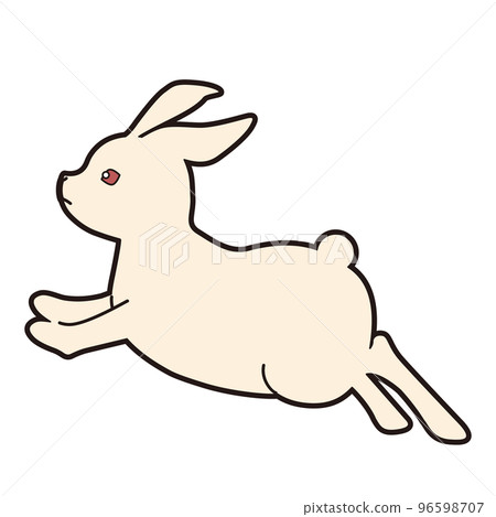 Illustration material of a jumping rabbit with... - Stock Illustration ...
