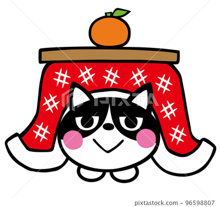 Hachiware 貓蜷縮在被爐裡 96598807