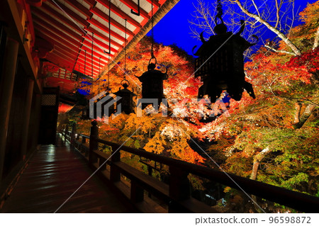 [奈良縣]從談山神社前殿看到的紅葉燈火 96598872