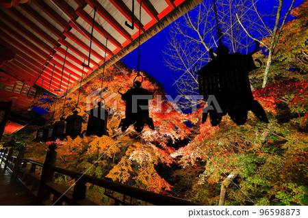 [Nara Prefecture] Illuminated autumn leaves seen from the front shrine of Tanzan Shrine 96598873