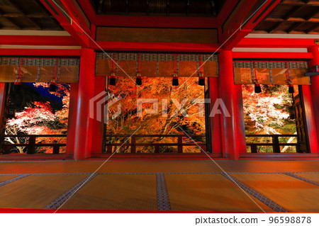 [Nara Prefecture] Illuminated autumn leaves seen from the front shrine of Tanzan Shrine 96598878