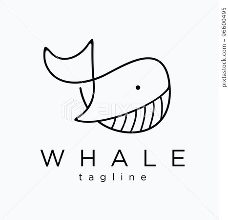 simple outline fish line art monoline logo template vector icon Stock  Vector