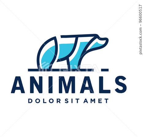 Polar bear monoline line art logo design vector illustration Polar bear monoline line art logo design vector illustration 96600517