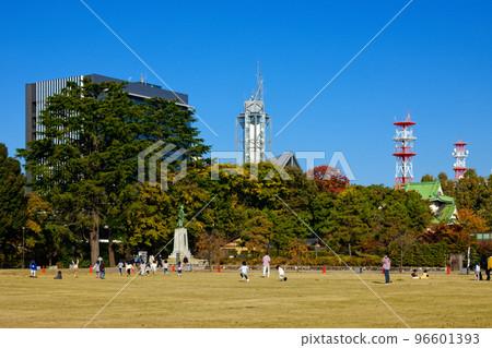 富山城址公園的秋葉和草坪 富山城址公園的秋葉和草坪 96601393