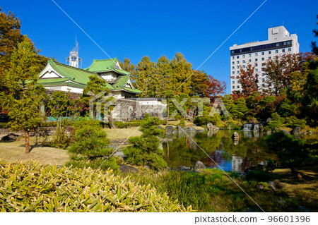 Sato Memorial Museum of Art and blue sky in Toyama Castle Ruins Park Sato Memorial Museum of Art and blue sky in Toyama Castle Ruins Park 96601396