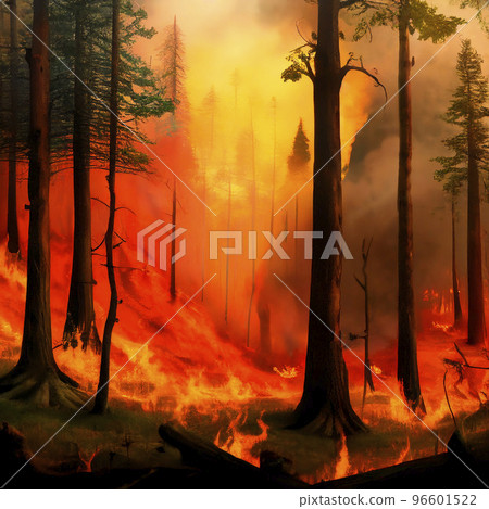 森林火災 森林火災“人工智能生成的圖像” 96601522