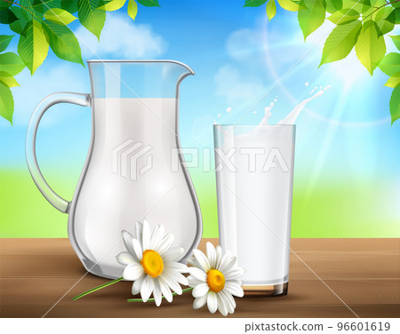 Milk Realistic Background Milk Realistic Background 96601619