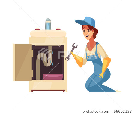 Female Plumber Sink Composition 96602158