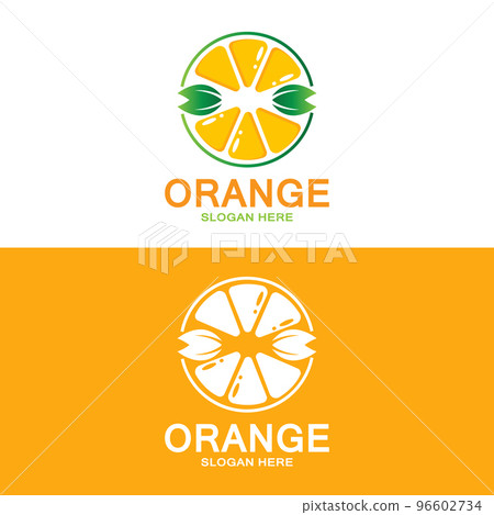 Fresh Fruit Orange Vector Logo Design For Fruit Shop, Juice Shop, In Orange Color Fresh Fruit Orange Vector Logo Design For Fruit Shop, Juice Shop, In Orange Color 96602734