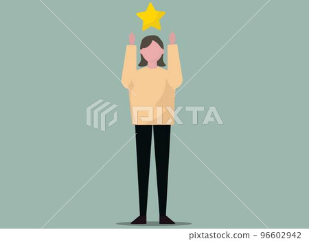 一個有品位的女人。升星、檢閱、勝利、勝利、升星 96602942