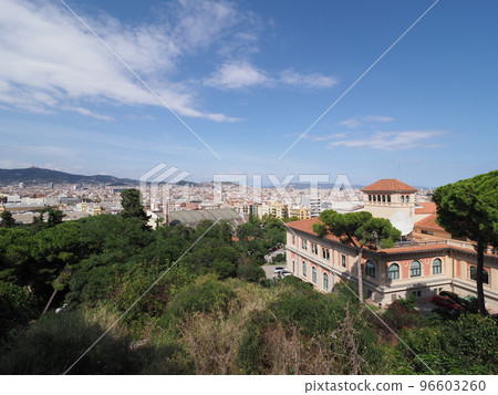 Landscape of european Barcelona city in Spain 96603260