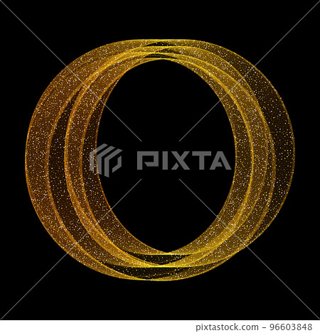 Golden circle. Wave background. Glittering particles. Design for decoration. eps 10 Golden circle. Wave background. Glittering particles. Design for decoration. eps 10 96603848