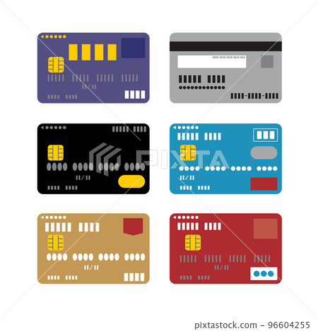 各種信用卡的插圖集 96604255