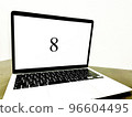 Computer screen with 8 written on it 96604495